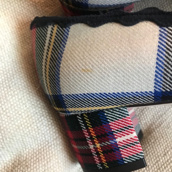🎊🥂HP🥂🎊 J. Crew Heels 11 Tartan Plaid Scalloped Festive Holiday F8495 Italy - Picture 7 of 8